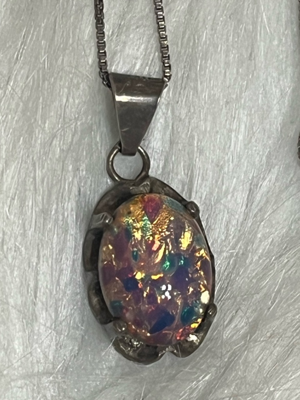 925 Mexico Pink Opal Necklace
